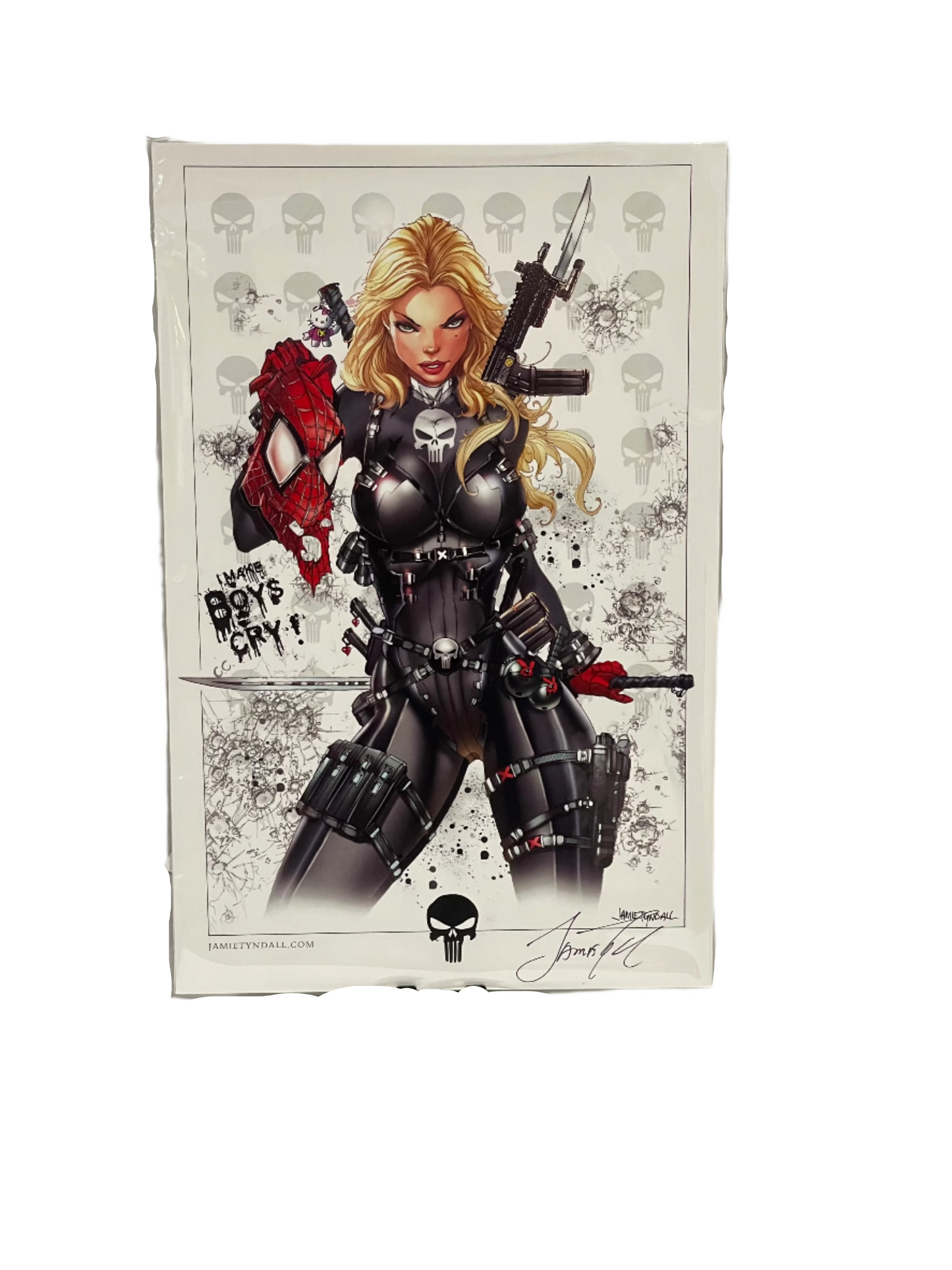 Lady Punisher Marvel Spider-Man Art Print 11 x 17 Signed Jamie Tyndall W/ COA
