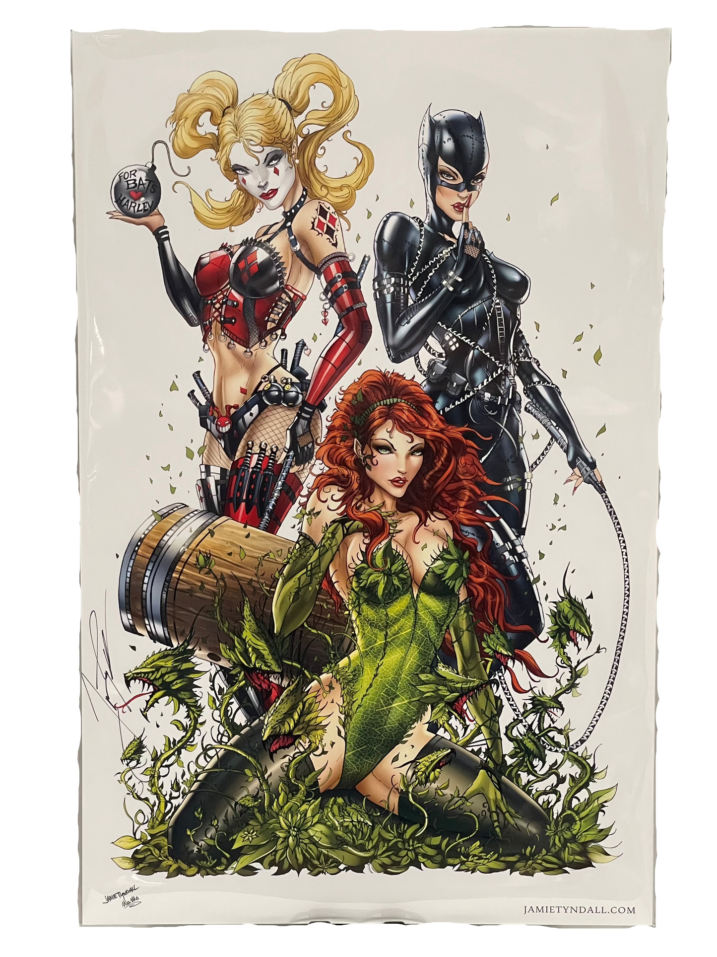 Gotham's Sirens DC Universe Art Print 11 x 17 Signed Jamie Tyndall W/ COA