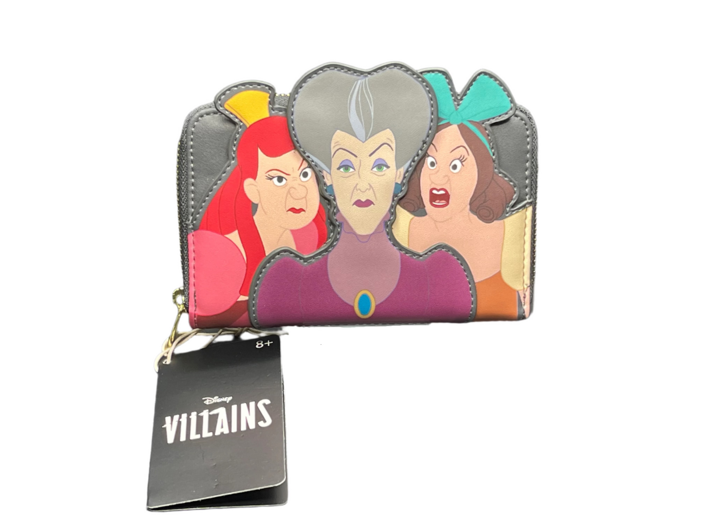 Disney Villains Lady Tremaine, Anastasia, and Drizella Zip-Around Wallet New with Tags