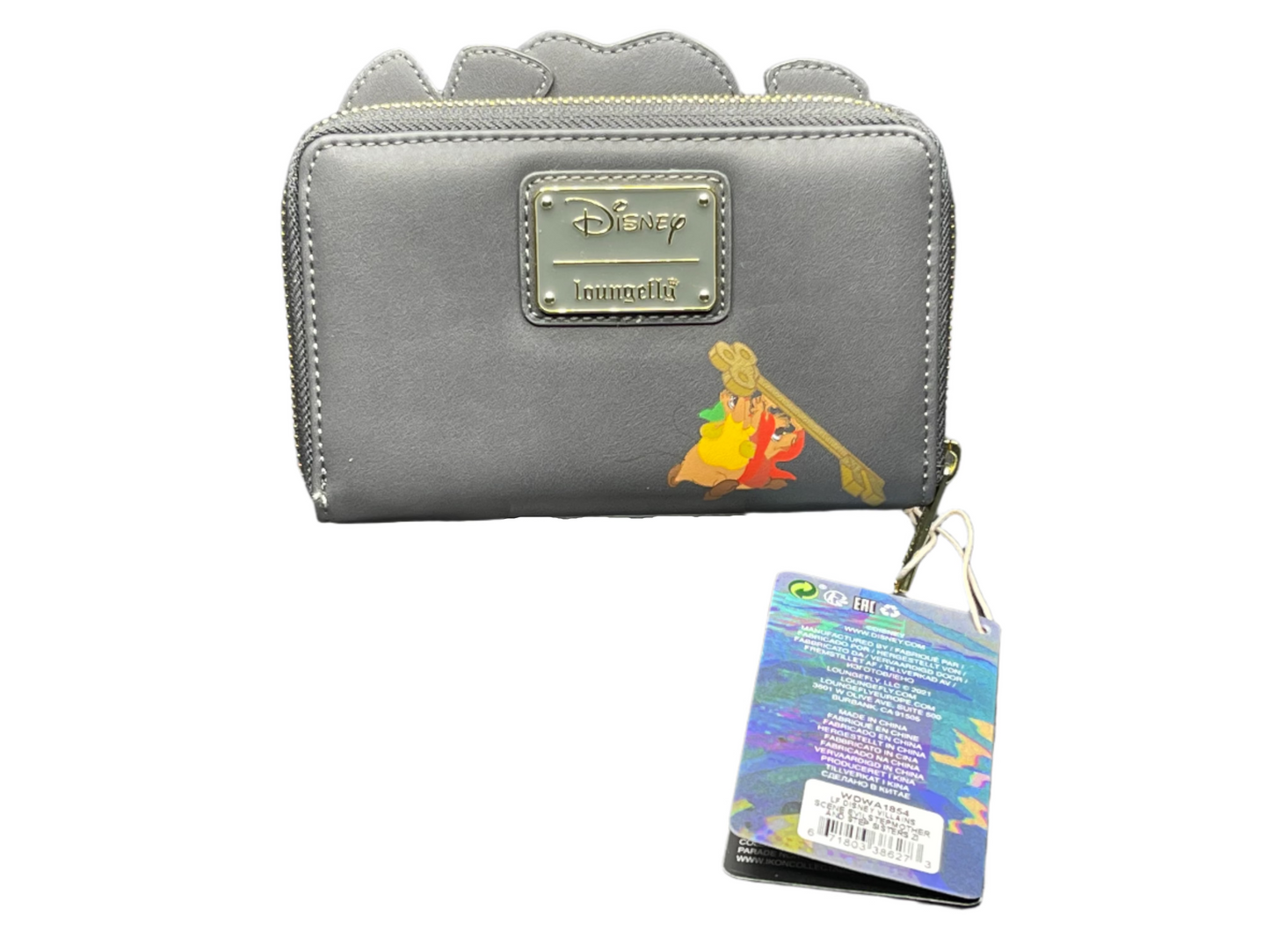 Disney Villains Lady Tremaine, Anastasia, and Drizella Zip-Around Wallet New with Tags