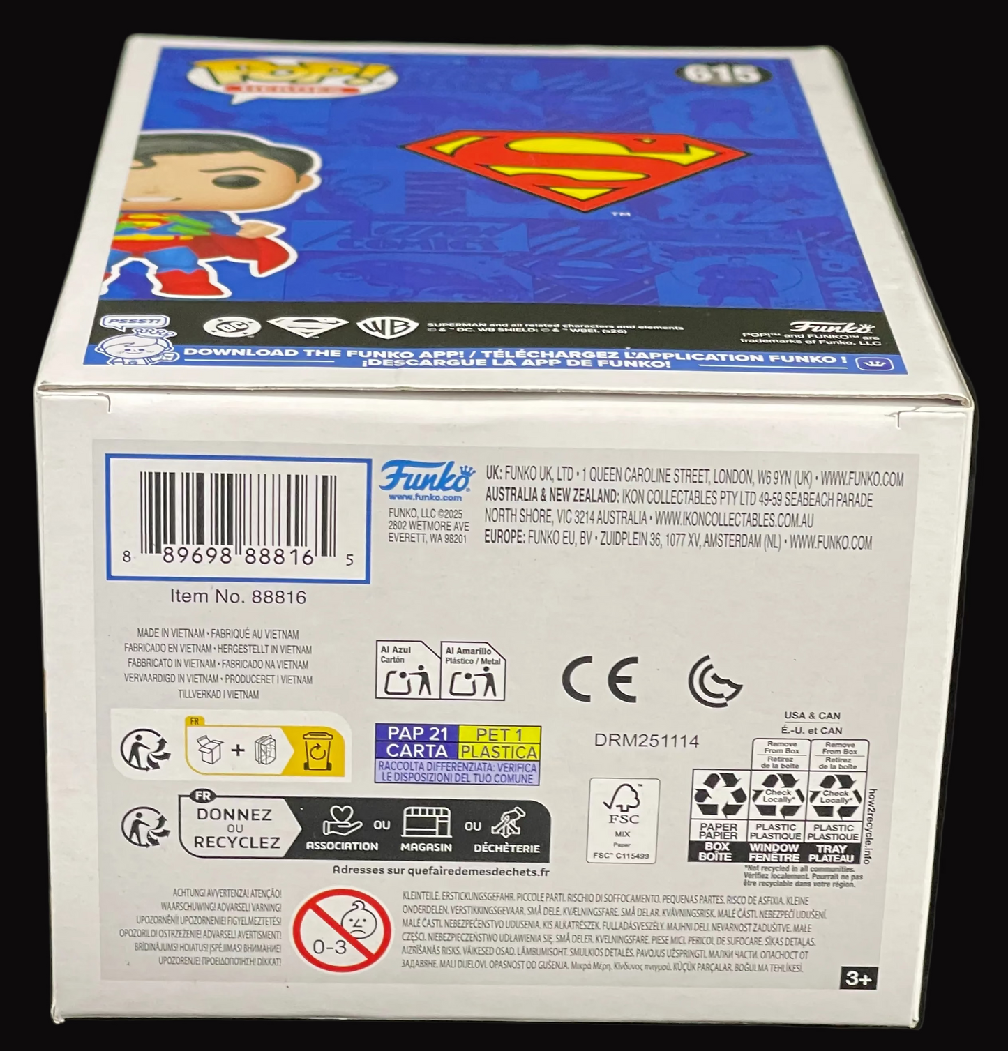Funko POP! Heroes: Superman Glow in The Dark Exclusive Vinyl Figure #615 (Target Exclusive)