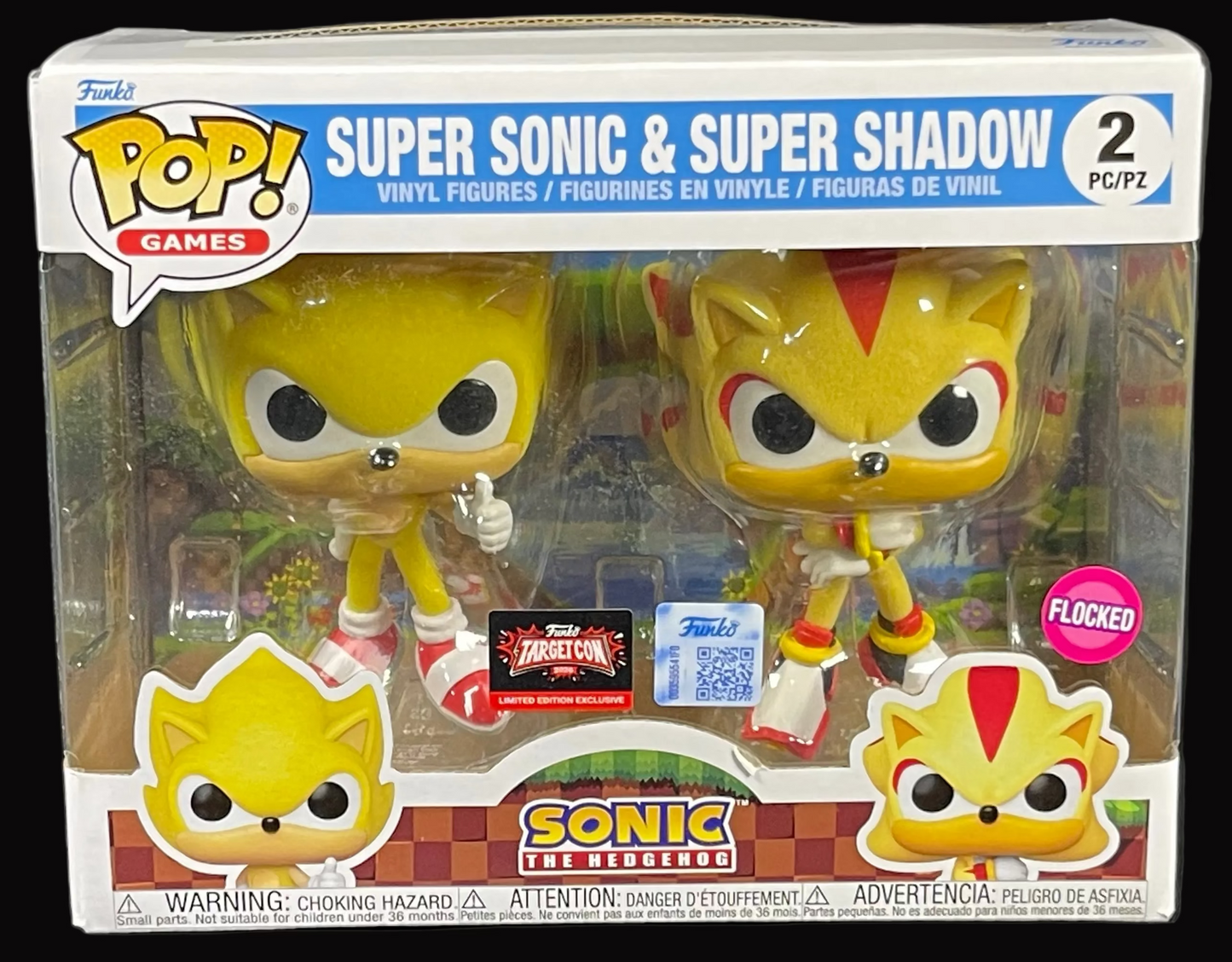 Funko POP! Games: Sonic The Hedgehog- Super Sonic & Super Shadow Vinyl Figures 2 PC (Target Exclusive)