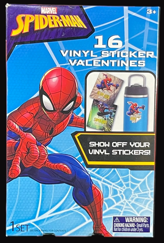 Marvel Spider-Man 16 Pack Valentine's Day Exchange Cards with Vinyl Stickers 1 Set