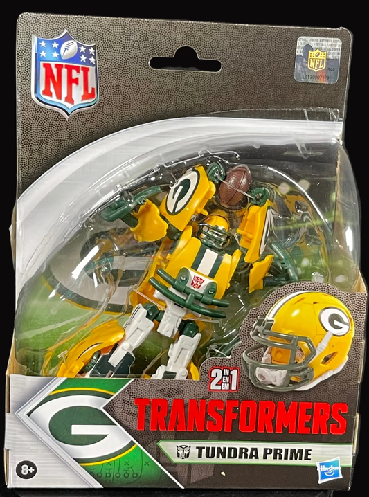 Hasbro Transformers NFL Green Bay Packers Tundra Prime 5.5-Inch Action Figure Change...