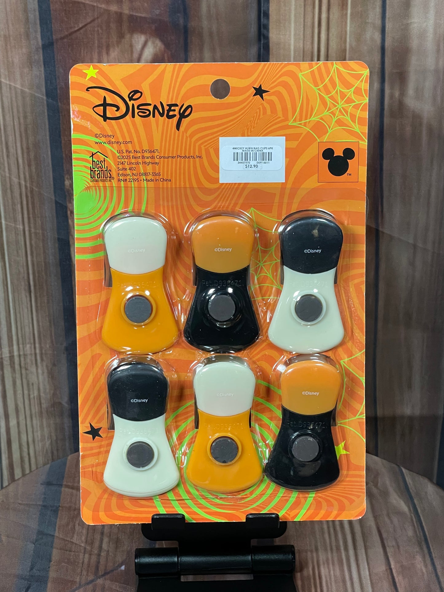 Disney Mickey Mouse Halloween Magnetic Bag Clip 6Pk Set