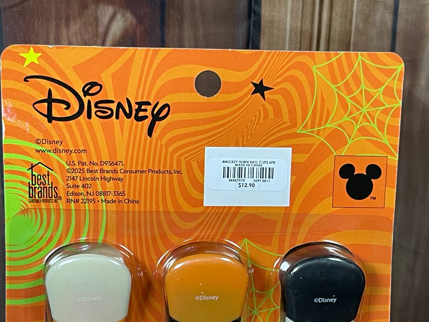 Disney Mickey Mouse Halloween Magnetic Bag Clip 6Pk Set