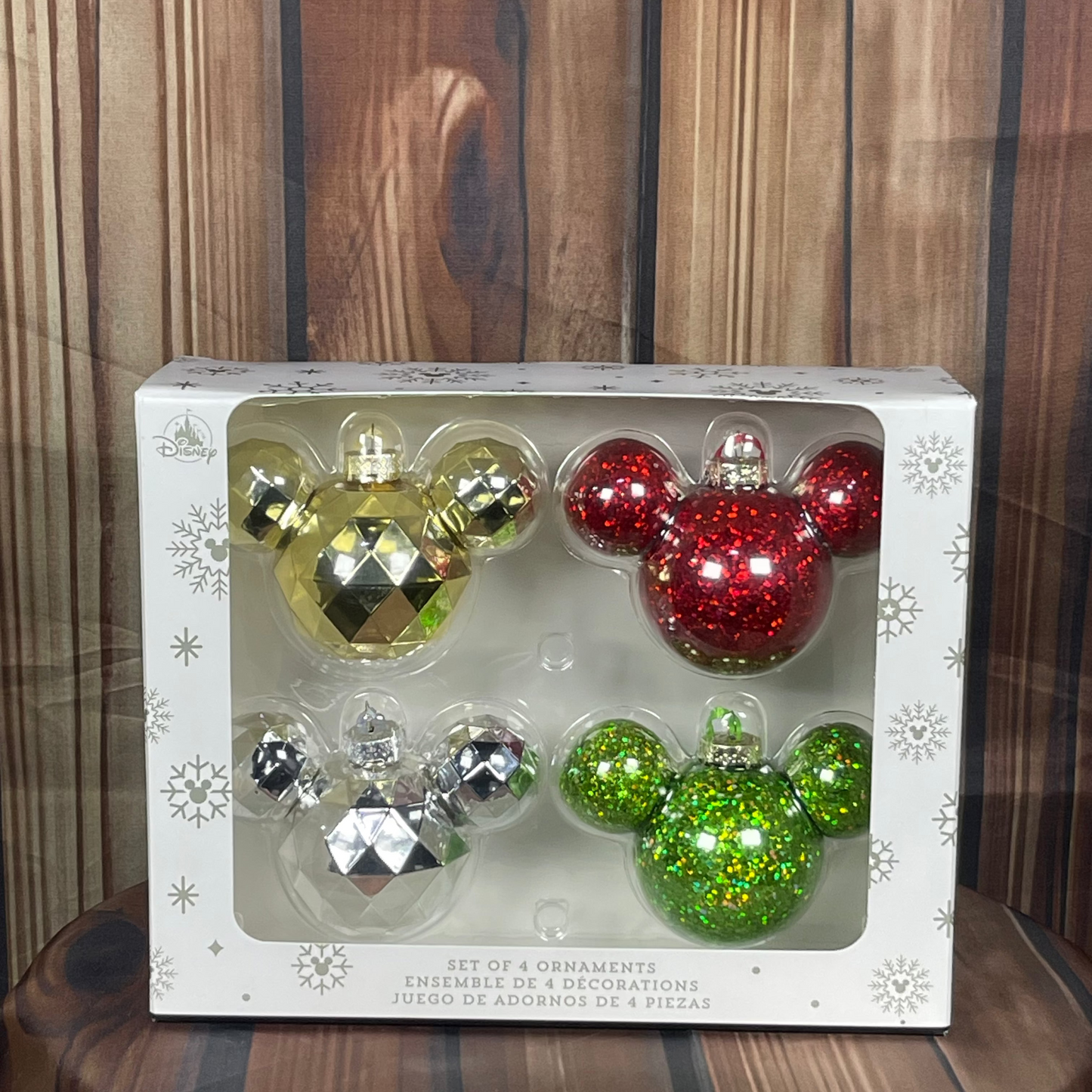 Disney Mickey Mouse Icon Holiday Christmas Ornament Set of 4 Limited Edition