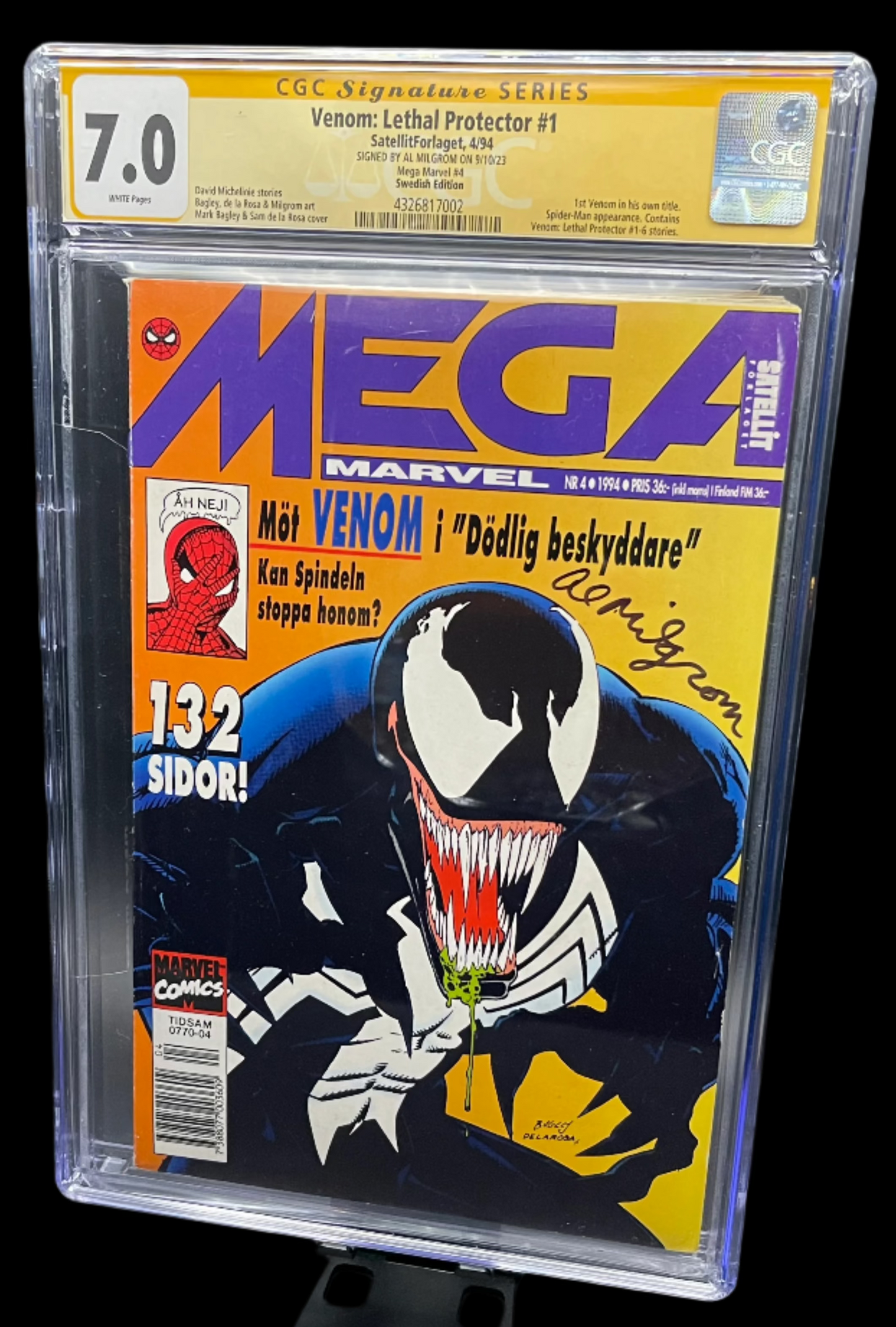 Venom: Lethal Protector #1A 1993 CGC 7.0 Signature Series Milgrom Foreign Swedish Edition TPB 1-6 Marvel Comics