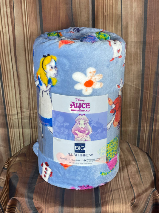 Alice In Wonderland Disney's Oversized 5ft x 6ft Supersoft Printed Plush Throw by The Big One