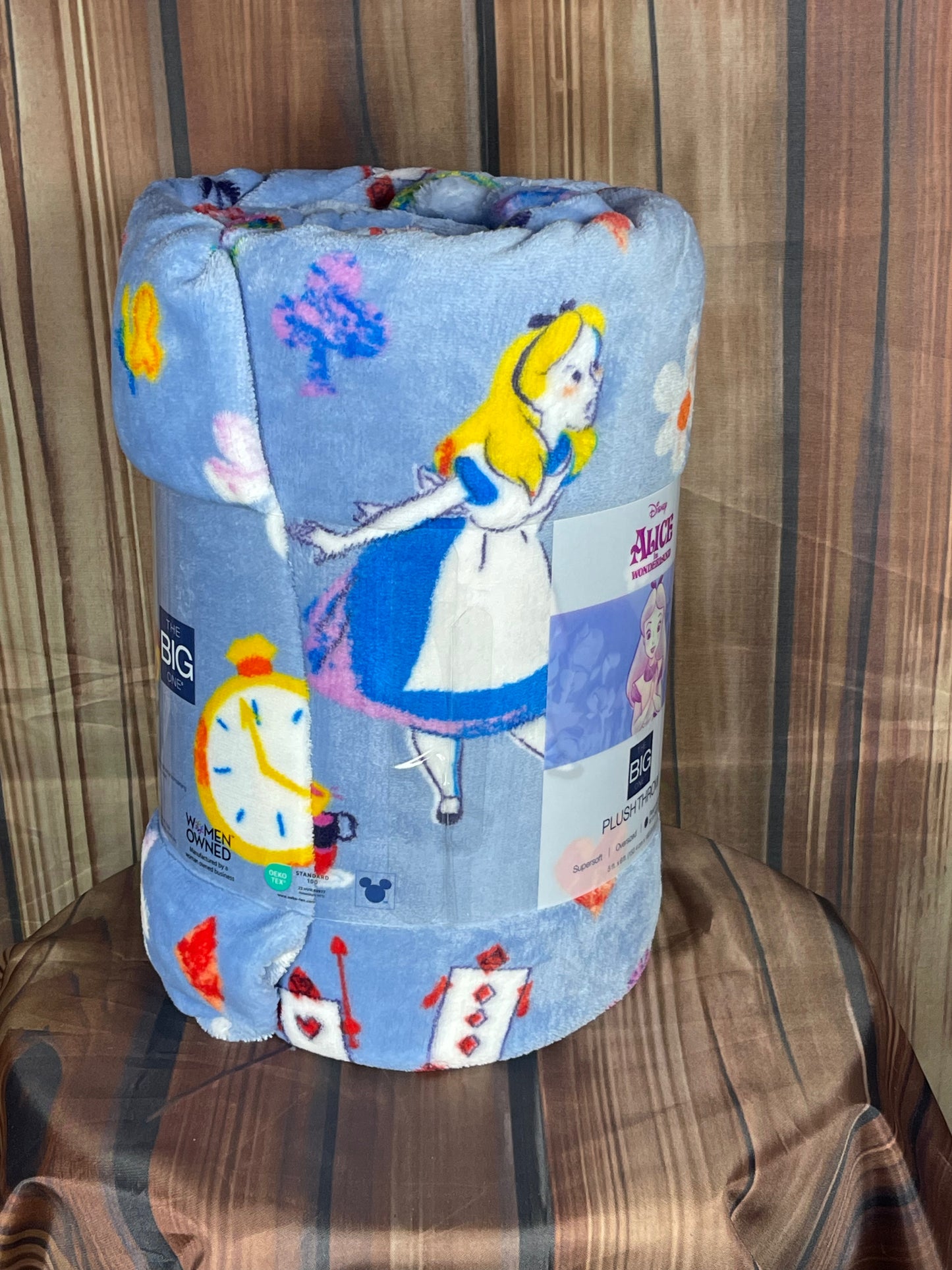 Alice In Wonderland Disney's Oversized 5ft x 6ft Supersoft Printed Plush Throw by The Big One