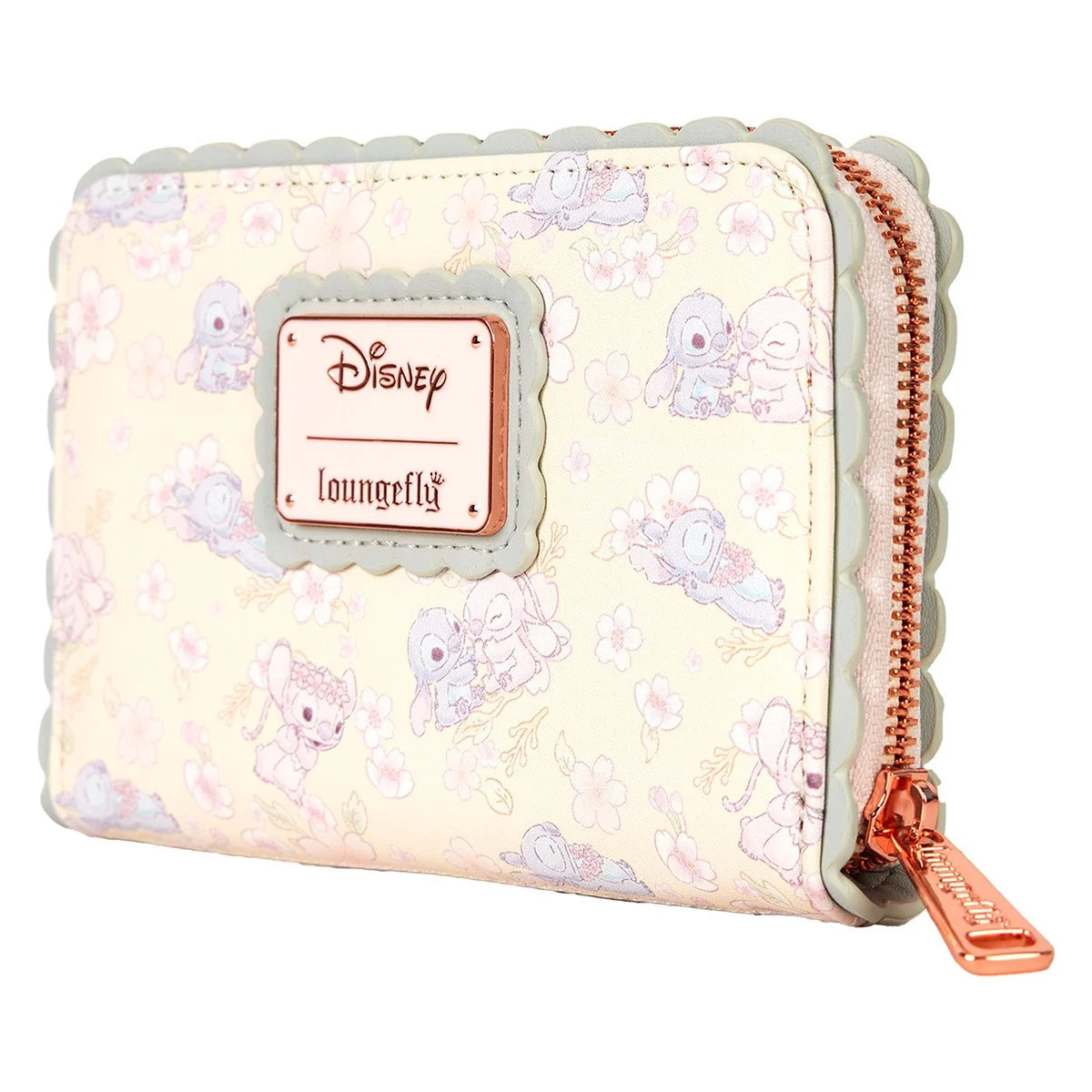 Lilo and Stitch Cute Stitch Cherry Blossom Zip-Around Wallet New with Tags