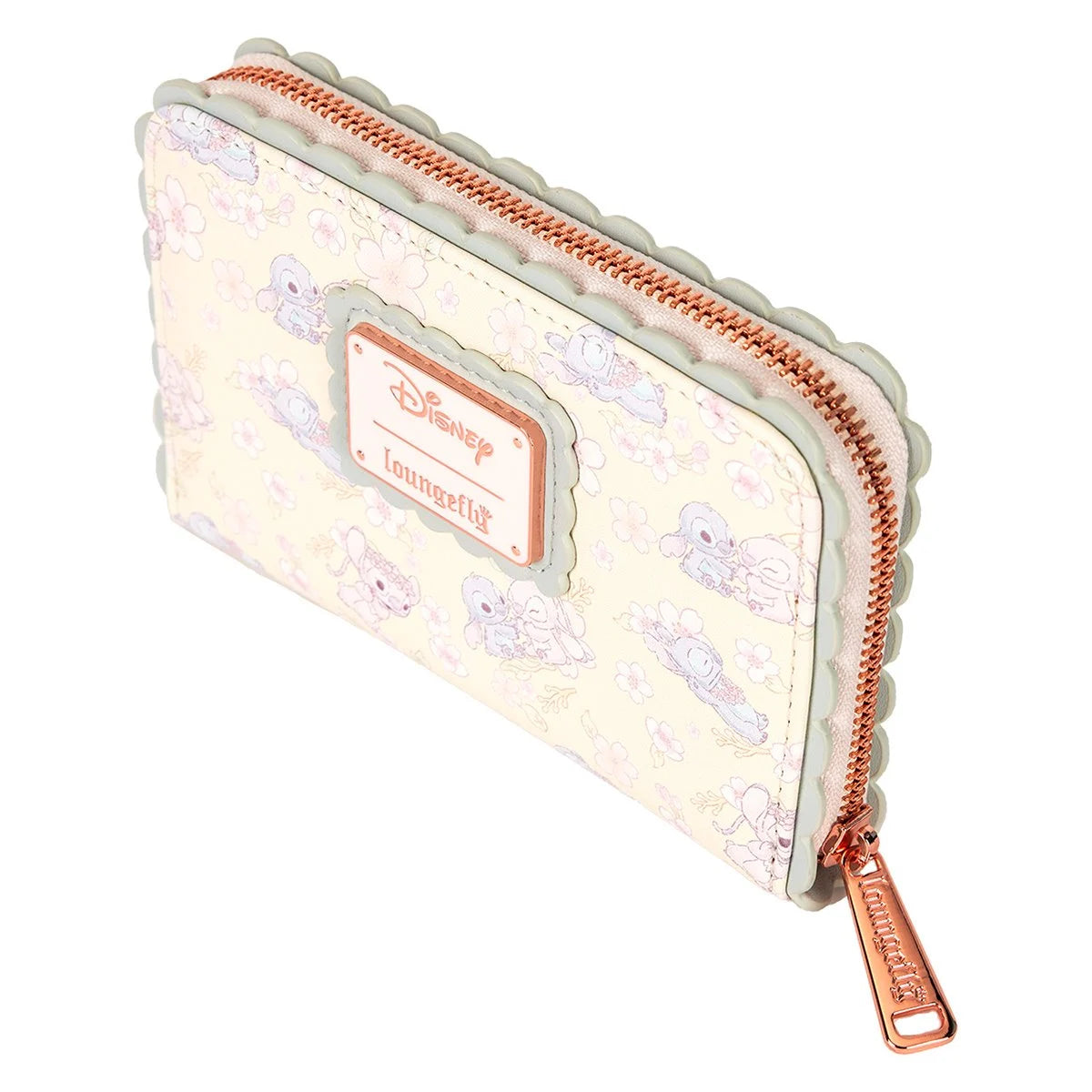 Lilo and Stitch Cute Stitch Cherry Blossom Zip-Around Wallet New with Tags