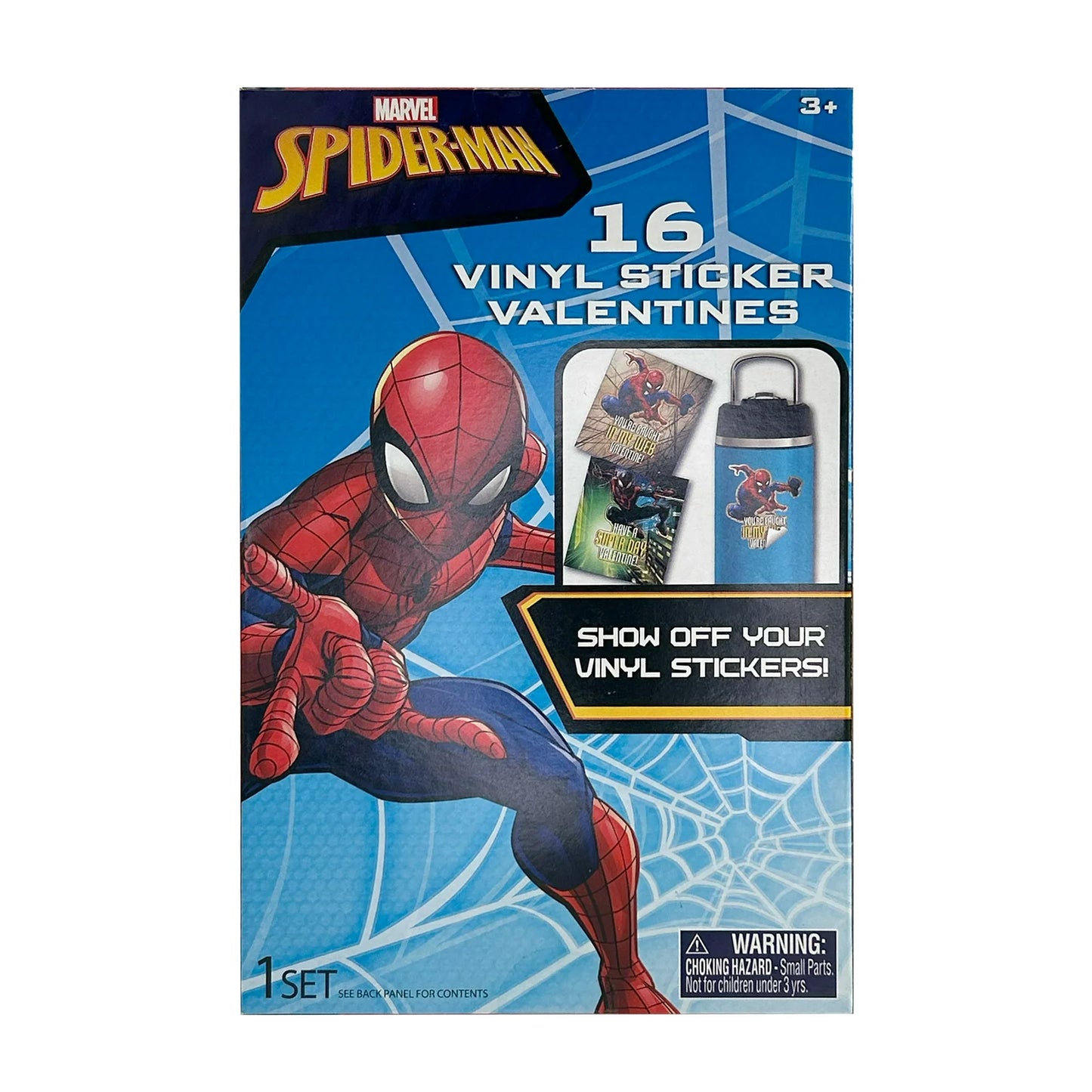 Marvel Spider-Man 16 Pack Valentine's Day Exchange Cards with Vinyl Stickers 1 Set