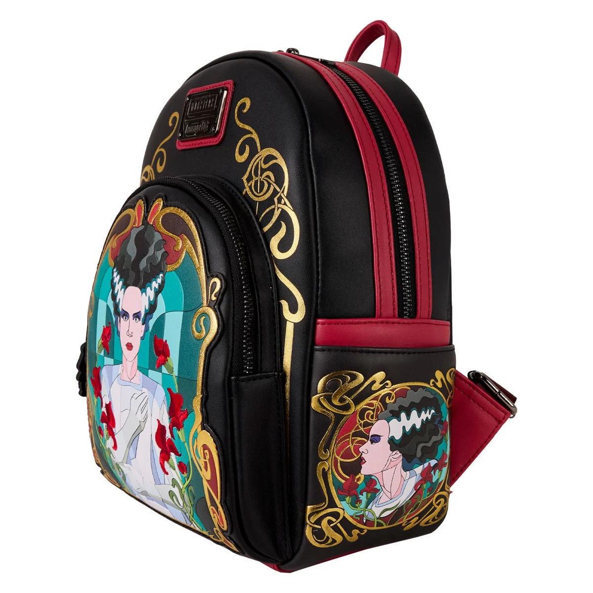 Loungefly Universal Monsters Bride of Frankenstein Stained Glass Mini-Backpack Hard Tag
