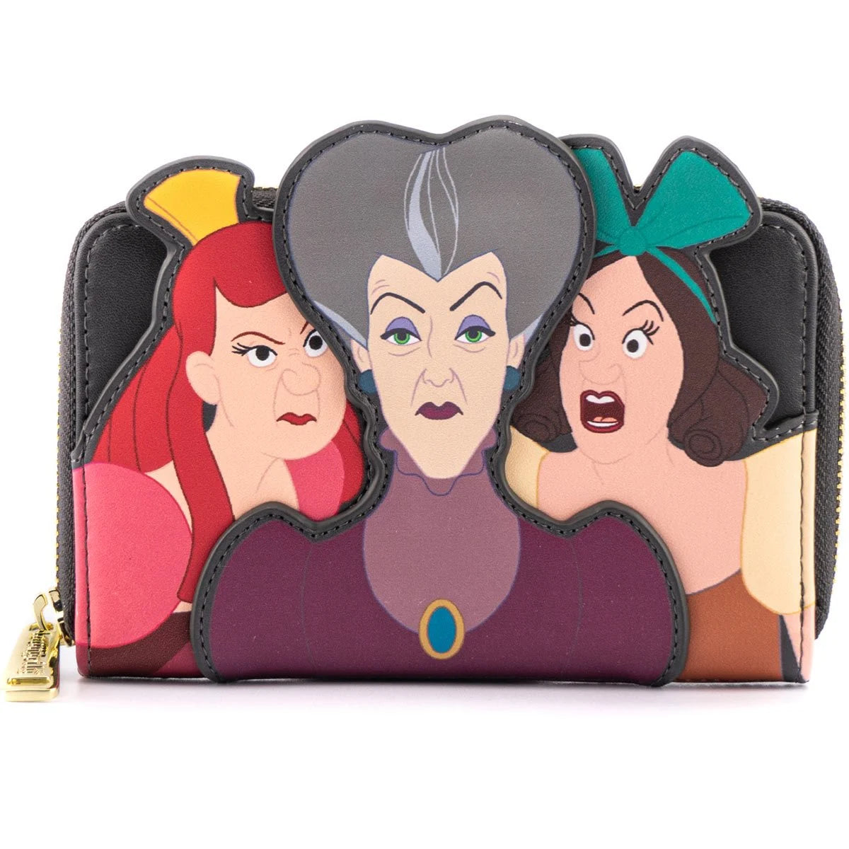 Disney Villains Lady Tremaine, Anastasia, and Drizella Zip-Around Wallet New with Tags