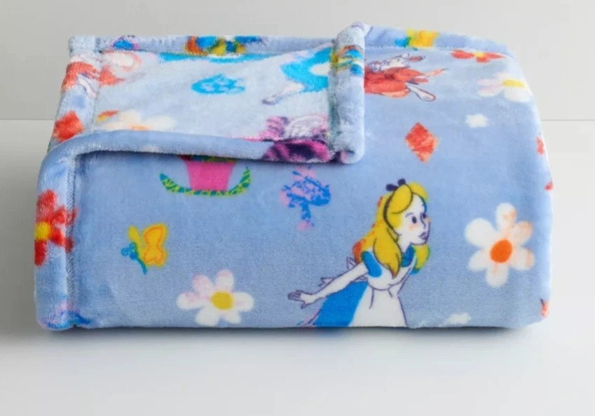 Alice In Wonderland Disney's Oversized 5ft x 6ft Supersoft Printed Plush Throw by The Big One